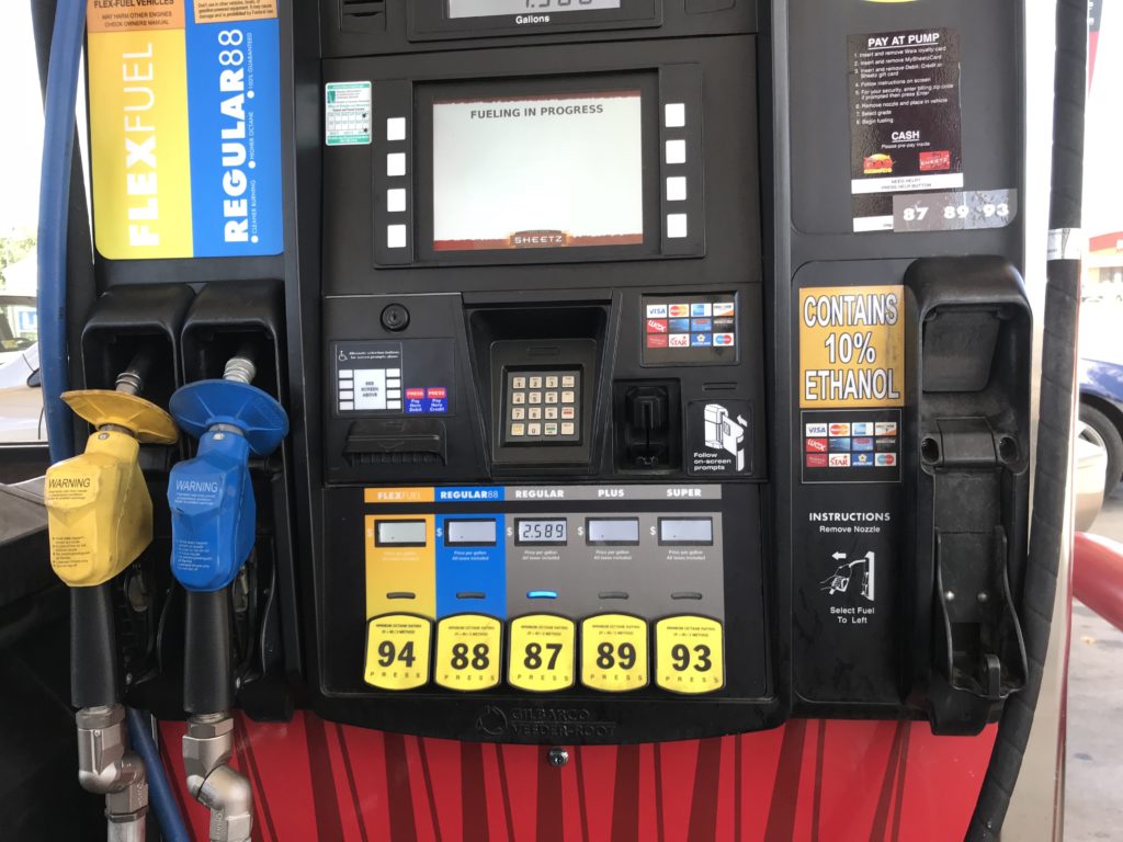 Sheetz ethanol gasoline blender pump